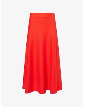 ME+EM Milano Flared Wool And Cotton Maxi Skirt