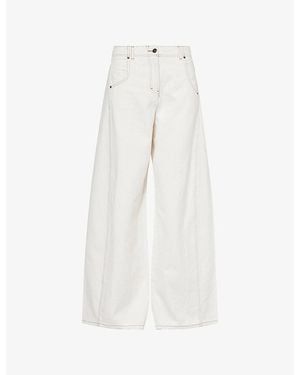 ME+EM Relaxed-Fit Wide-Leg Denim Jeans - White