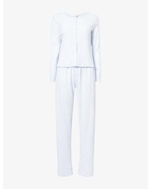 THE NAP CO Pointelle Cotton Pajama Set - White