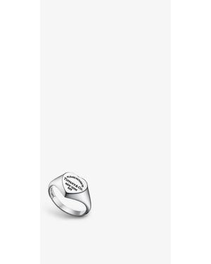 Tiffany & Co. Return To Tiffany Heart Small Sterling- Signet Ring - White