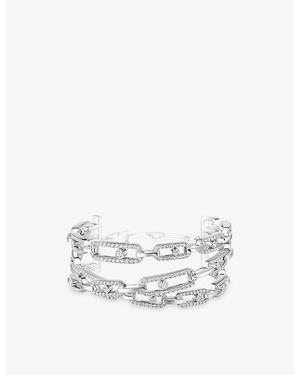 Messika Move Link 3-Row 18Ct- And 3.26Ct Diamond Cuff Bracelet - White