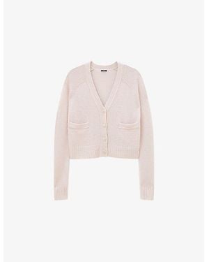 JOSEPH Open Relaxed-Fit Cashmere Cardigan - Pink