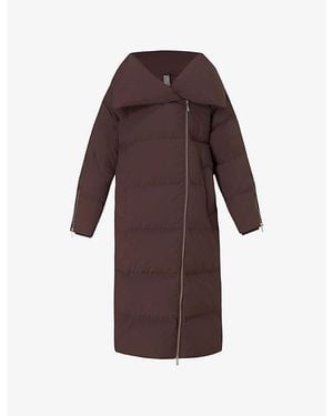 Sweaty Betty Nimbus Cloud Longline Shell-Down Puffer Coat - Brown