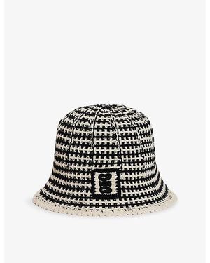 Sandro Branded Crochet Bucket Hat - Black
