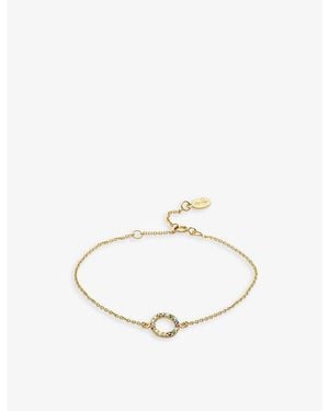 La Maison Du Couturier With Love Darling #17 Partnership 14Ct-Plated Vermeil Sterling- And Cubic Zirconia Pendant Bracelet - Metallic