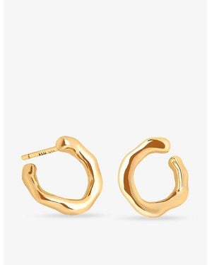 Astrid & Miyu Molten Orbit Small 18Ct-Plated Sterling- Hoop Earrings - Metallic
