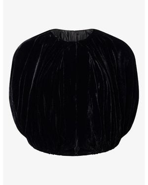 Rick Owens Bubble Cropped Velvet Jacket - Black