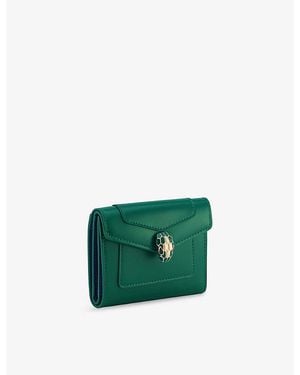 BVLGARI Serpenti Forever Leather Wallet - Green
