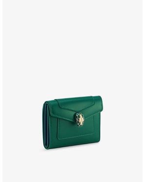 BVLGARI Serpenti Forever Leather Wallet - Green