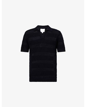 Raith Frattina Crochet Cotton-Knit Polo Top - Blue