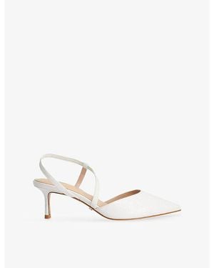 Dune Charming Woven Sling-Back Courts - White