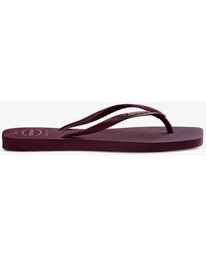 Havaianas Square Logo-Embossed Rubber Flip-Flops&Nbsp - Purple