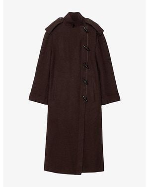 AllSaints Ellis Stand-Collar Wool Coat - Brown