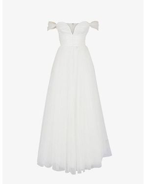 House Of Cb Fairytale Off-The-Shoulder Tulle Bridal Gown - White