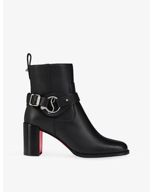 Christian Louboutin Dianouchette 70 Leather Heeled Boots - Black