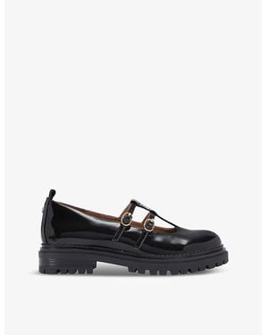 KG by Kurt Geiger Misty Patent Faux-Leather Mary Jane Flats - Black