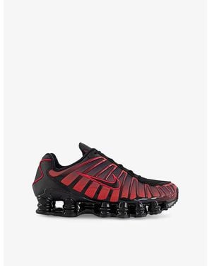 Nike Shox Tl Leather, Mesh And Shell Low-Top Trainers - Red