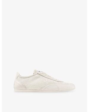 Jimmy Choo Sunny F Floral Lace-Embroidered Sneakers - White