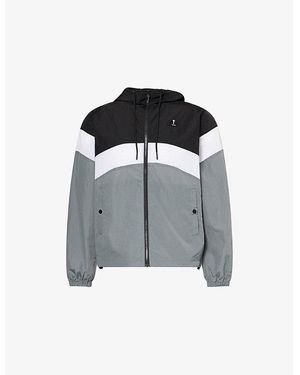 Trapstar Irongate Metal Logo-Embroidered Shell Windbreaker Jacket - Black
