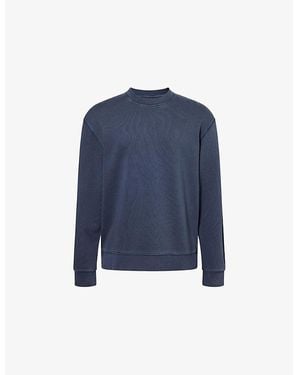 PAIGE Vassos Crew-Neck Cotton-Jersey Sweatshirt - Blue