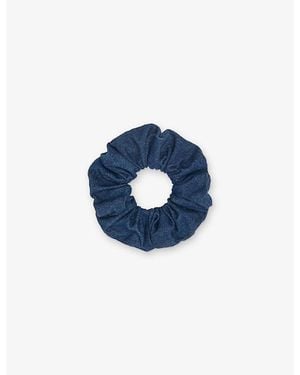 Maje Branded Denim Scrunchie - Blue