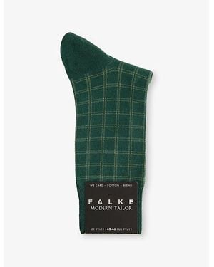 FALKE Modern Tailor Stretch-Cotton Blend Socks - Green