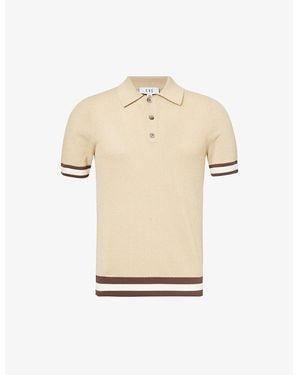 CHE Quinn Stripe-Trimmed Cotton-Knit Polo Shirt - Natural