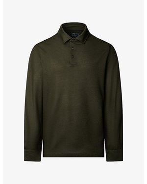 Hackett Travel Long-Sleeved Lyocell And Cotton-Piqué Polo Shirt - Green