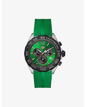 Tag Heuer Caz101Ap.Ft8056 Formula 1 Stainless Steel And Rubber Automatic Watch - Green