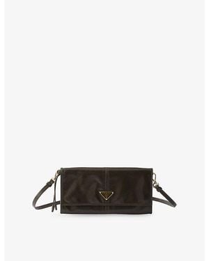 Prada Triangle-Logo Small Leather Wallet - Black