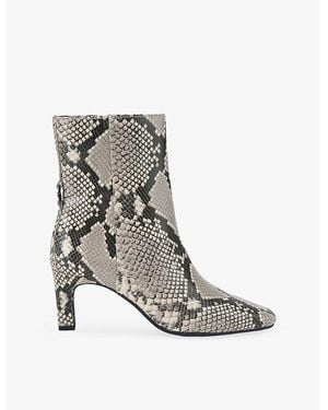 KG by Kurt Geiger Tommy Printed Leather Heeled Ankle Boots - Gray