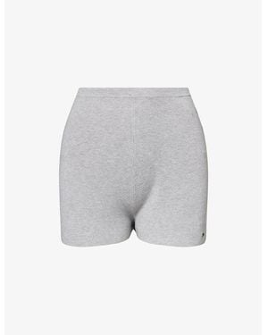 ADANOLA Ribbed Knit Crop Shorts - Gray