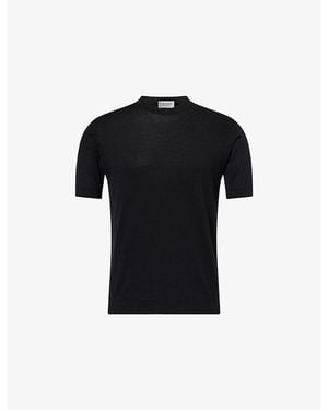John Smedley Torin Short-Sleeve Cotton-Jersey T-Shirt - Black
