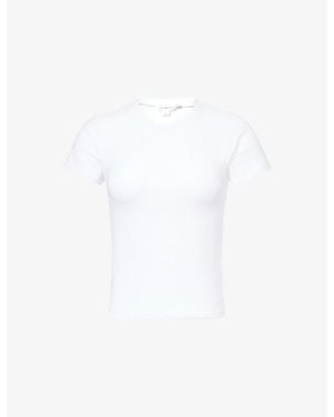 GOOD AMERICAN The Rib Baby Cropped Stretch-Modal Jersey T-Shirt - White