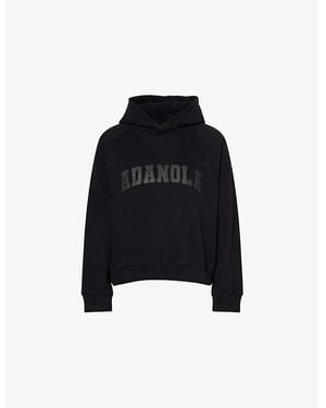 ADANOLA Varsity Loose-Fit Cotton-Blend Hoodie - Black