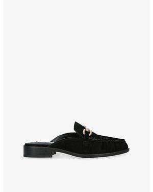 Steve Madden Kapture Suede Backless Loafers - Black