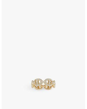 Apm Monaco Maille Marine 18Ct-Plated Metal Alloy And Zirconia Ring - Metallic