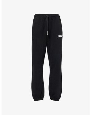 Off-White c/o Virgil Abloh Spray Arrow Skate Cotton-Jersey Jogging Bottoms - Black