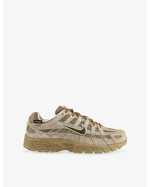Nike P-6000 Leather And Mesh Trainers - Natural