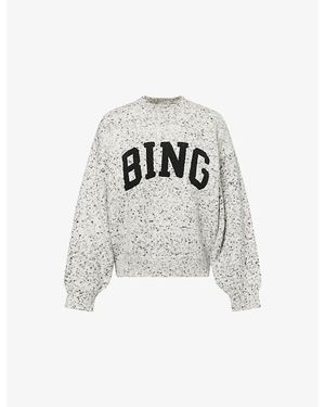 Anine Bing Sydney Logo-Appliqued Knitted Jumper - White