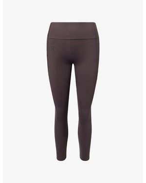On Shoes Studio High-Waisted Stretch-Jersey Leggings - Purple