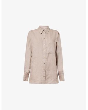 Heidi Klein Zakynthos Long-Sleeve Linen Beach Shirt - Natural