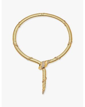 BVLGARI Serpenti Tubogas 18Ct- 3.08Ct Brilliant-Cut Diamond And Onyx Necklace - White