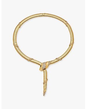 BVLGARI Serpenti Tubogas 18Ct- 3.08Ct Brilliant-Cut Diamond And Onyx Necklace - White