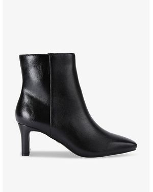 KG by Kurt Geiger Tyler Square-Toe Faux-Leather Ankle Boots - Black