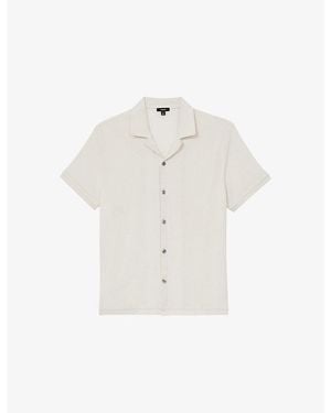 Reiss Eden Cuban-Collar Towelling Shirt - White