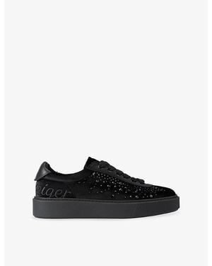 Kurt Geiger Albion Retro Velvet Trainers - Black