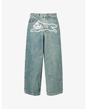 ICECREAM Running Dog Triple Scoop Wide-Leg Denim Jeans - Blue
