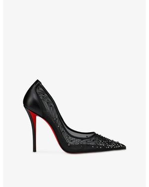 Christian Louboutin Miss Z Degrastrass Leather Court Shoes 100 - Black