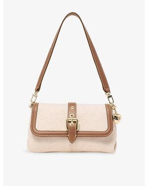 Maje Miss M Canvas And Leather Shoulder Bag - Pink